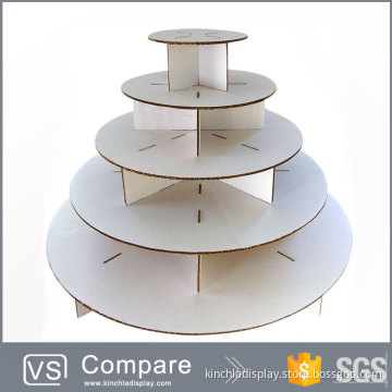5 Tiers Eco-friendly Safe Temporary Cardboard Cupcake Display Stand